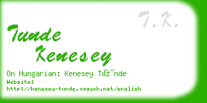 tunde kenesey business card